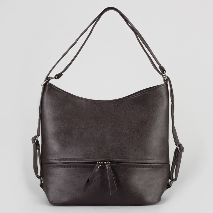 Сумка-рюкзак, отдел на молнии, 2 наружных кармана, цвет кофе