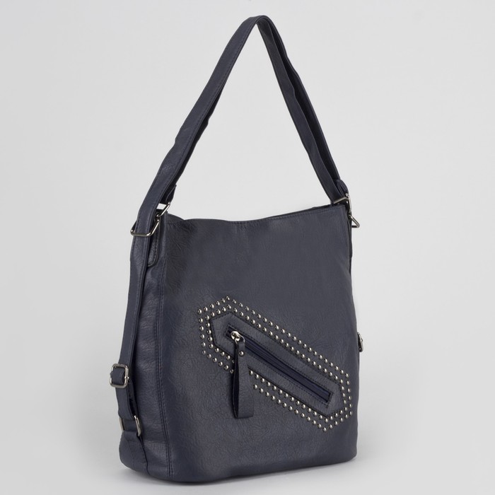 Сумка-рюкзак, отдел на молнии, 2 наружных кармана, цвет синий