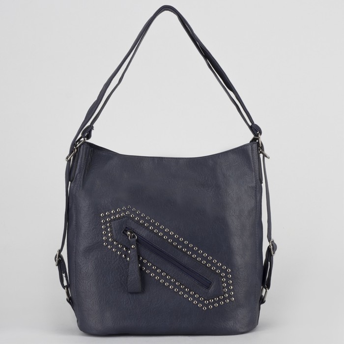 Сумка-рюкзак, отдел на молнии, 2 наружных кармана, цвет синий