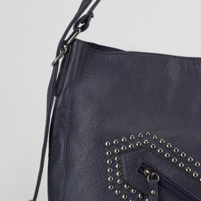 Сумка-рюкзак, отдел на молнии, 2 наружных кармана, цвет синий