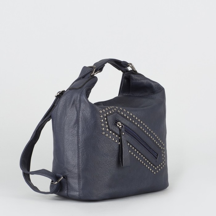 Сумка-рюкзак, отдел на молнии, 2 наружных кармана, цвет синий