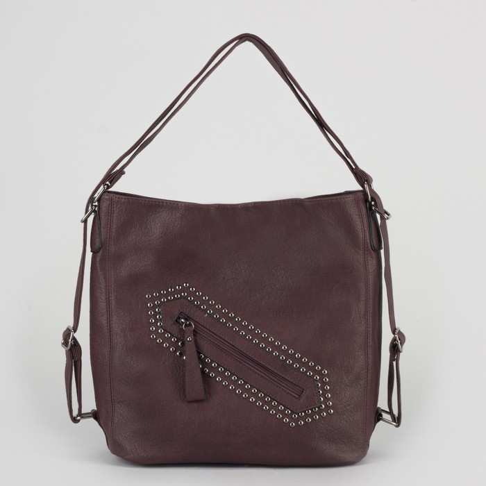 Сумка-рюкзак, отдел на молнии, 2 наружных кармана, цвет бордовый