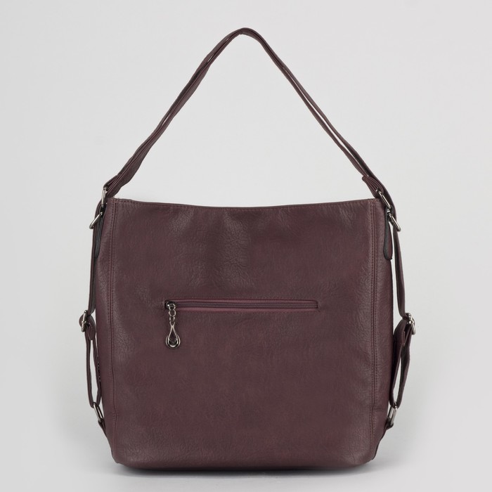 Сумка-рюкзак, отдел на молнии, 2 наружных кармана, цвет бордовый