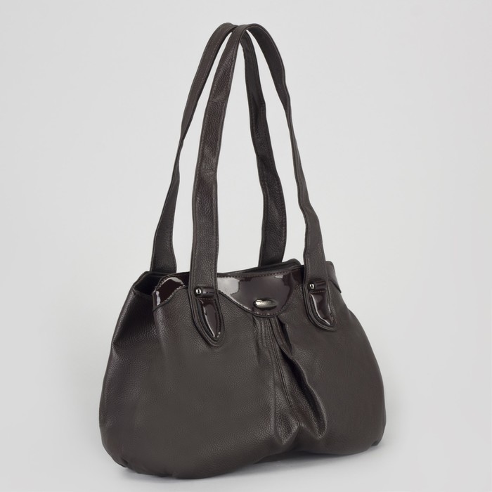 Сумка женская, 2 отдела на молниях, наружный карман, цвет кофе