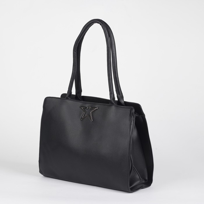 Сумка женская, отдел с перегородкой на молнии, наружный карман, цвет чёрный