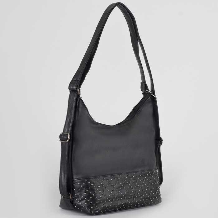 Сумка-рюкзак, отдел с перегородкой на молнии, наружный карман, цвет чёрный