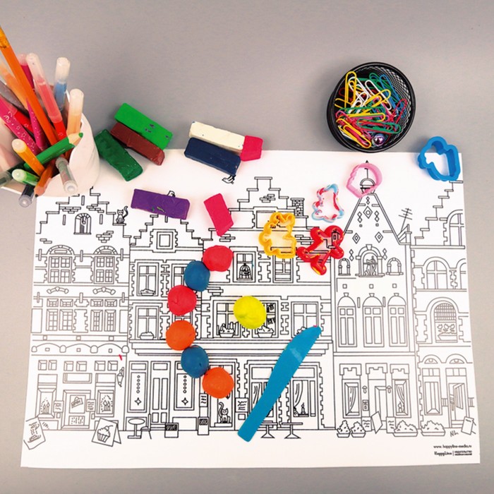 Коврик-раскраска многоразовый "Город" 48 х 34 см