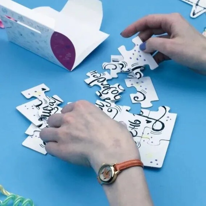 Открытка-пазл "Оригинальное приглашение" под раскраску