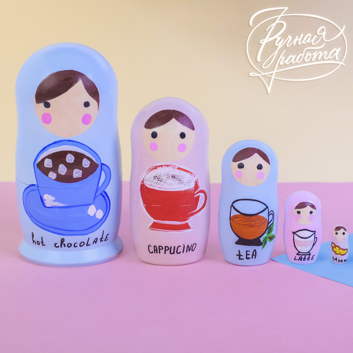 Матрешка 5 кукольная "Кофейная" 16 см
