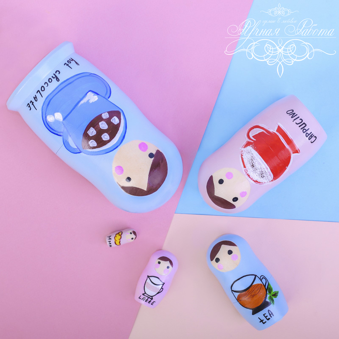 Матрешка 5 кукольная "Кофейная" 16 см