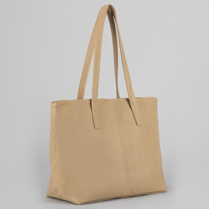 Сумка женская, отдел с перегородкой на молнии, наружный карман, цвет бежевый