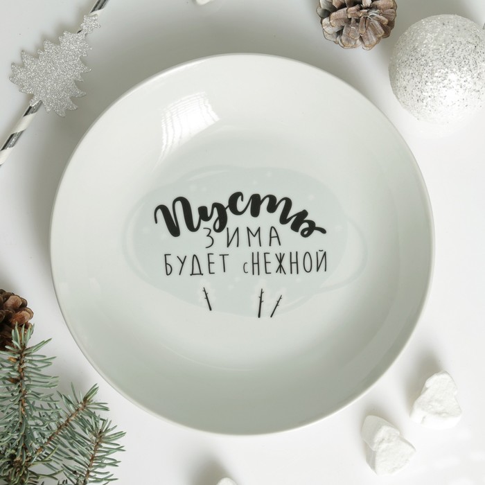 Тарелка глубокая "Снежная зима" 20 см