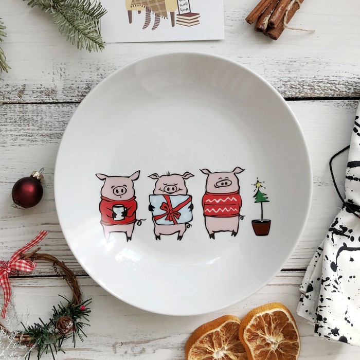 Тарелка глубокая "Три поросёнка" 20 см