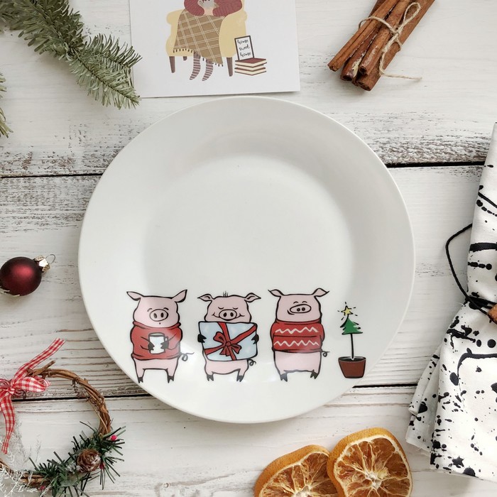 Тарелка "Три поросёнка" 20 см
