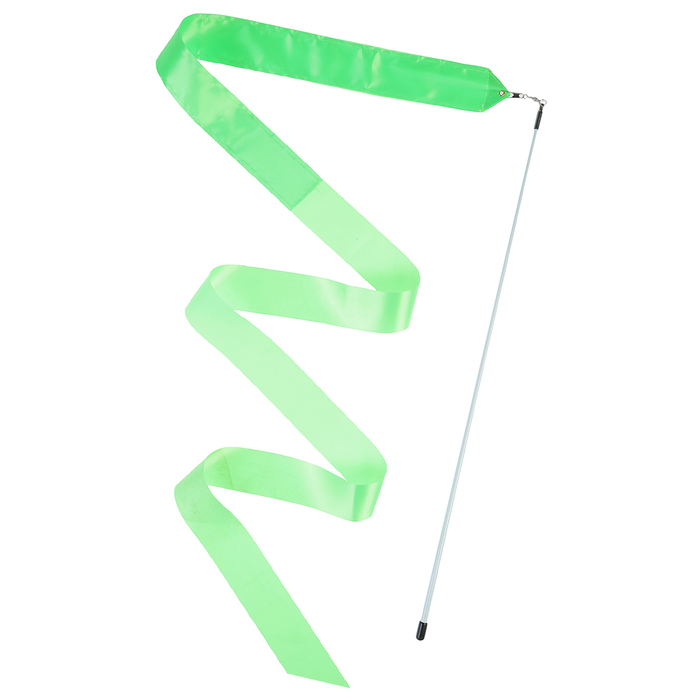 Лента гимнастическая с палочкой 6 м, цвет зелёный