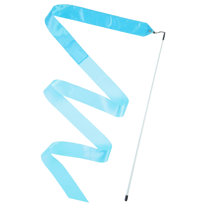 Лента гимнастическая с палочкой 6 м, цвет голубой