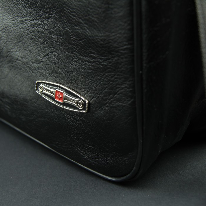 Сумка мужская, 2 отдела на молниях, 2 наружных кармана, длинный ремень, цвет чёрный