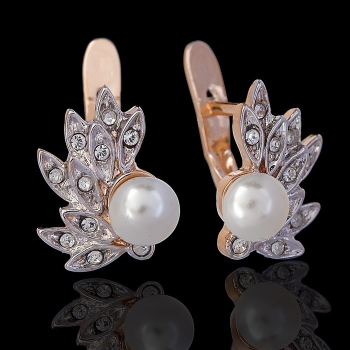 Серьги "Лайма", цвет белый в золоте