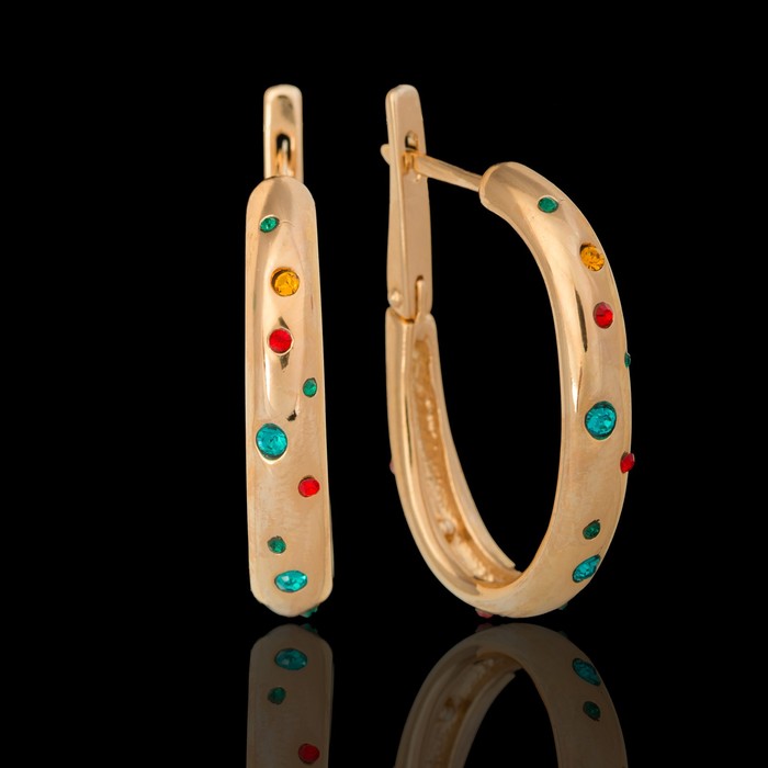 Серьги "Монпасье", цветные в золоте