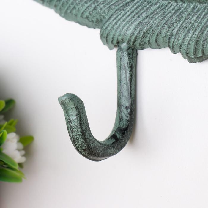 Крючки декоративные металл "Пёрышко" 12х33х4,5 см