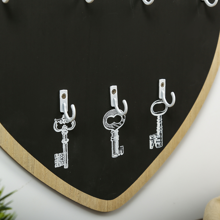 Крючки декоративные дерево "Сердце с ключиками" 30х20х3 см