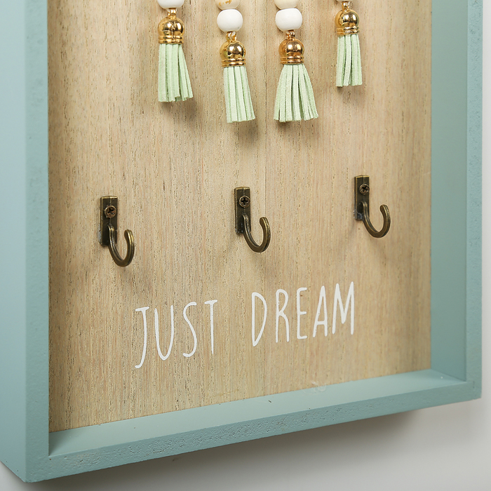 Крючки декоративные дерево "Ловец снов" зелёный 31х20х3 см