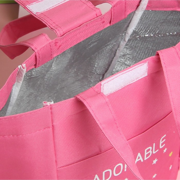 Термосумка «Прекрасный мир», отдел на молнии, наружный карман, цвет розовый