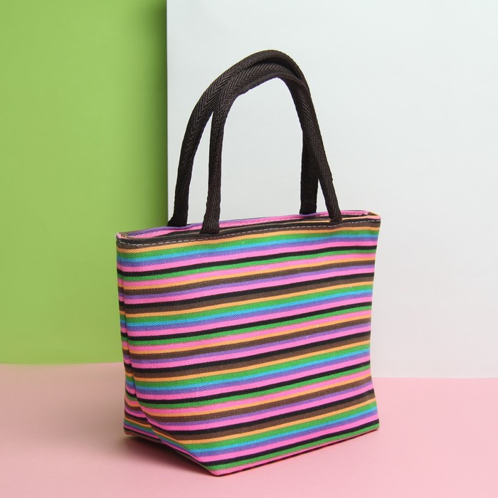 Косметичка сумка «Полоски», отдел на молнии, цвет розовый