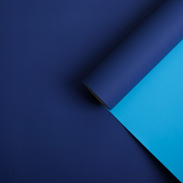 Бумага для декорирования, двусторонняя, сине-голубой, 0,7 х 10 м