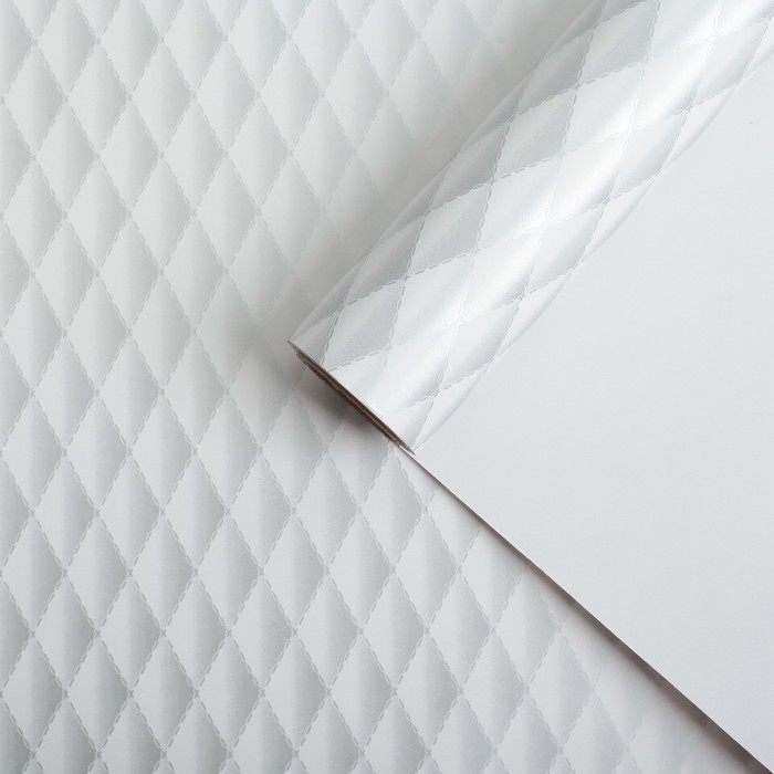 Бумага для декорирования, "Наппа", белый, 0,7 х 10 м