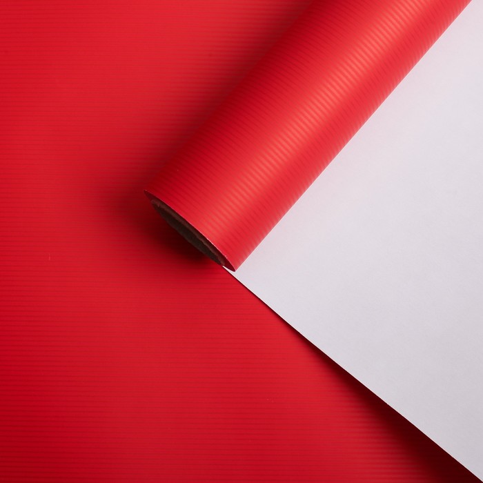 Бумага для декорирования, "Линии", красный, 0,7 х 10 м