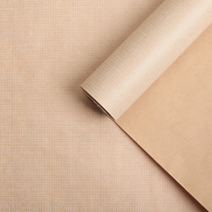 Бумага для декорирования крафт "Холст", светло-бежевый, 0,7 х 10 м