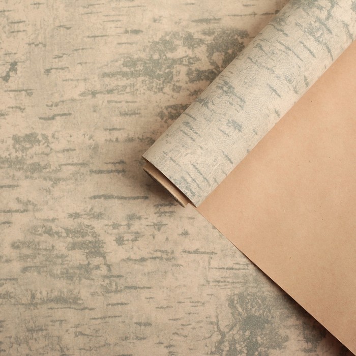 Бумага для декорирования крафт "Береста", серый, 0,7 х 10 м