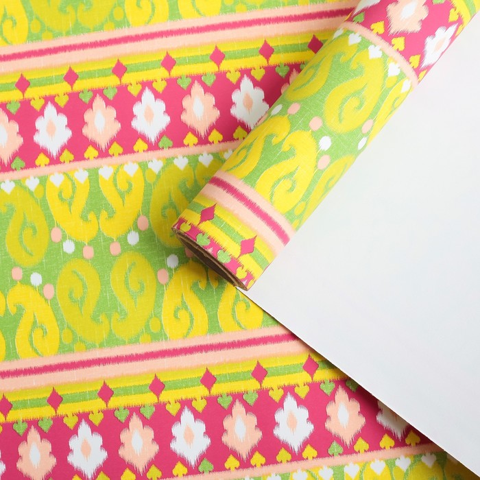 Бумага для декорирования крафт "Бейрут", зелёный, 0,7 х 10 м