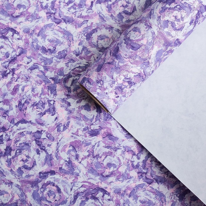 Бумага для декорирования крафт, "Импрессионизм", фиолетовый, 0,7 х 10 м