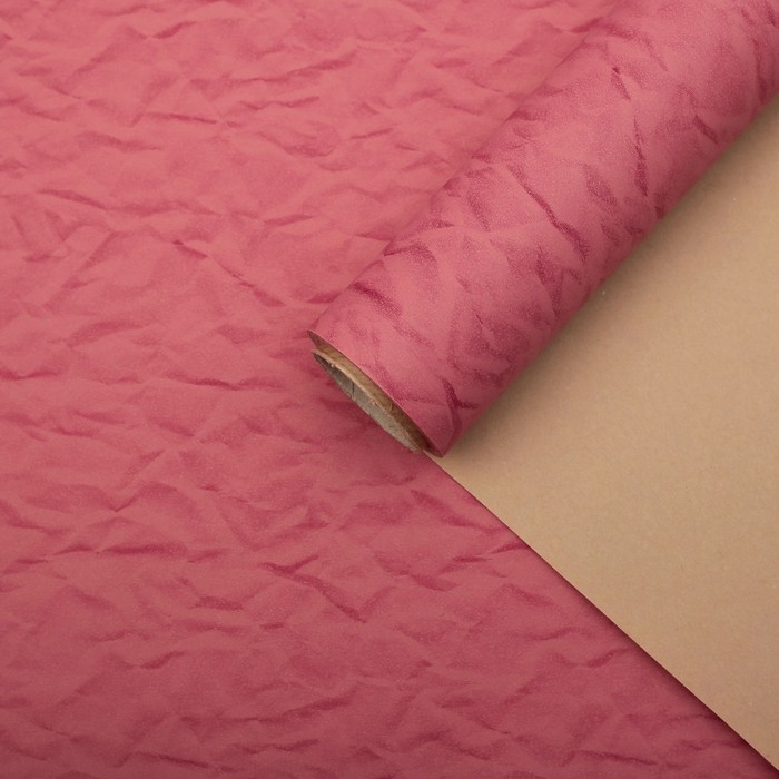 Бумага для декорирования крафт, "Розовый шум", 0,7 х 10 м