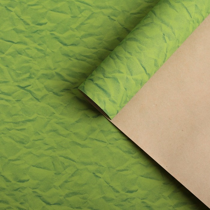 Бумага для декорирования крафт, "Зеленый шум", 0,7 х 10 м