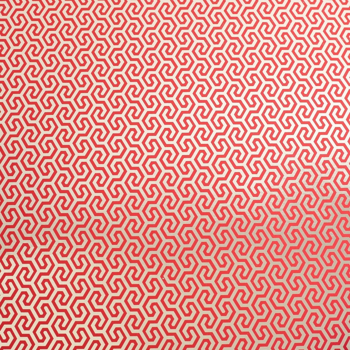 Бумага для декорирования, "Зимний узор", металлизированная, бордово-золотой, 0,7 х 10 м