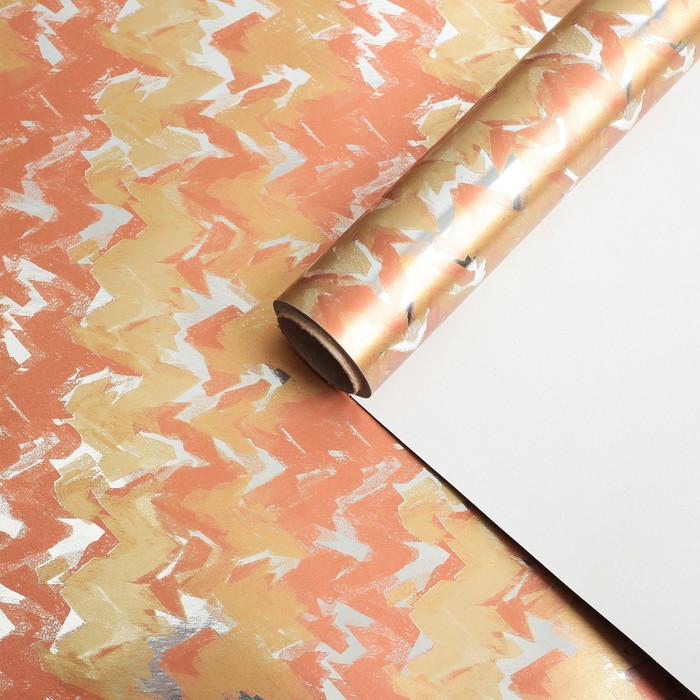 Бумага для декорирования, "Серпантин", металлизированная, бурбон, 0,7 х 10 м