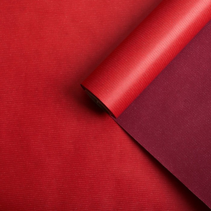 Бумага для декорирования крафт, двусторонняя, красно-бордовый, 0,8 х 10 м