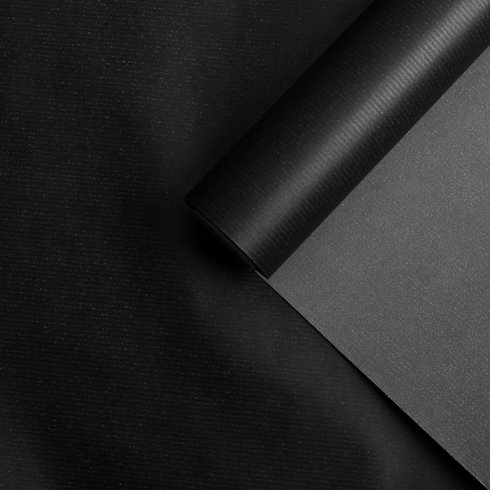 Бумага для декорирования крафт, двусторонняя, чёрно-серый, 0,8 х 10 м