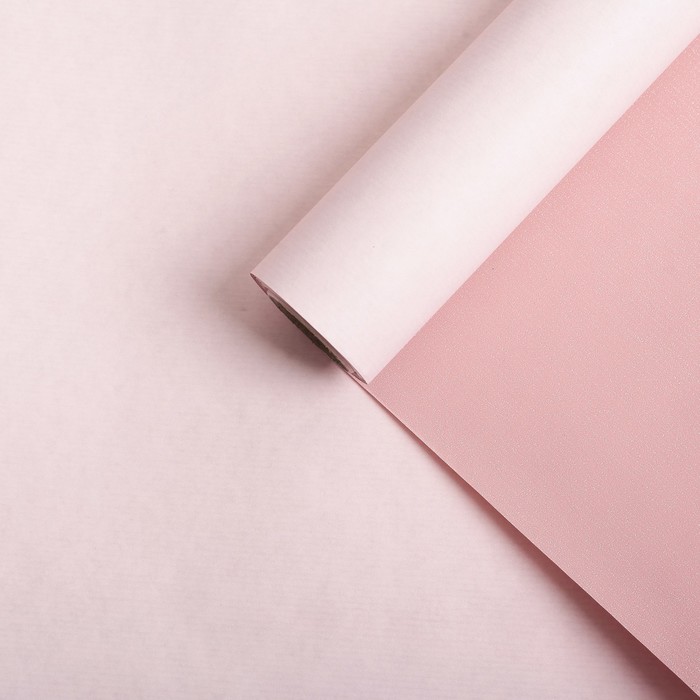 Бумага для декорирования крафт, двусторонняя, светло-розовый - тёмно-розовый, 0,8 х 10 м