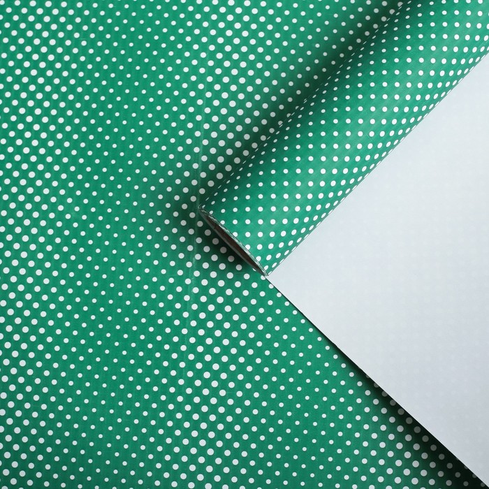 Бумага для декорирования "Горох", зеленый, 0,7 х 10 м
