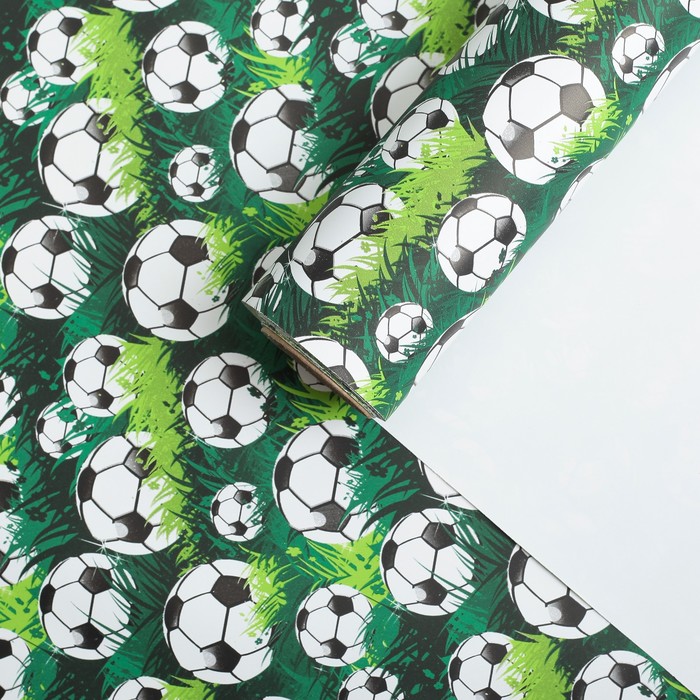 Бумага для декорирования, "Футбол на траве", 0,7 х 10 м