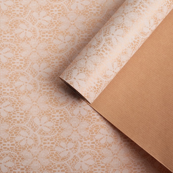 Бумага для декорирования крафт, "Кружева", 0,7 х 10 м
