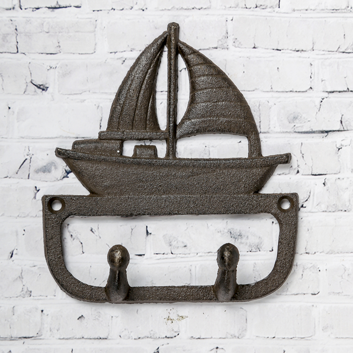 Крючки декоративные металл "Парусник" 11х13х3 см