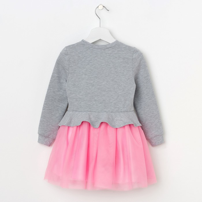 Платье детское KAFTAN, рост 134-140 см (36), серый/розовый