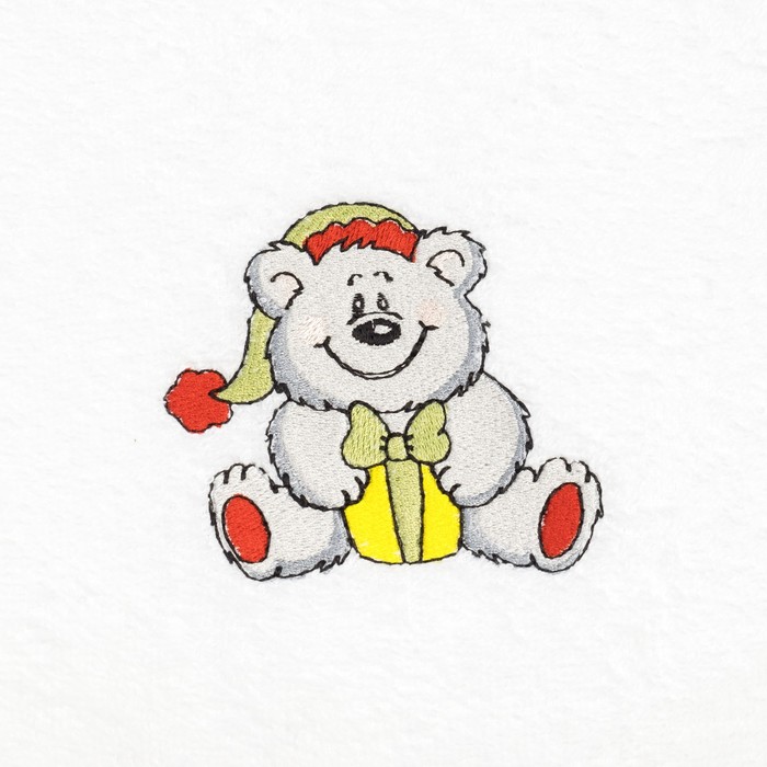 Полотенце «Экономь и Я» Медвежонок с подарком 50×90 см, цвет белый, 100% хлопок, 340 г/м²