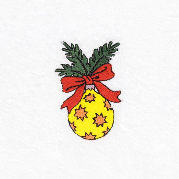 Полотенце «Экономь и Я» Новогодний шар 50×90 см, цвет белый, 100% хлопок, 340 г/м²