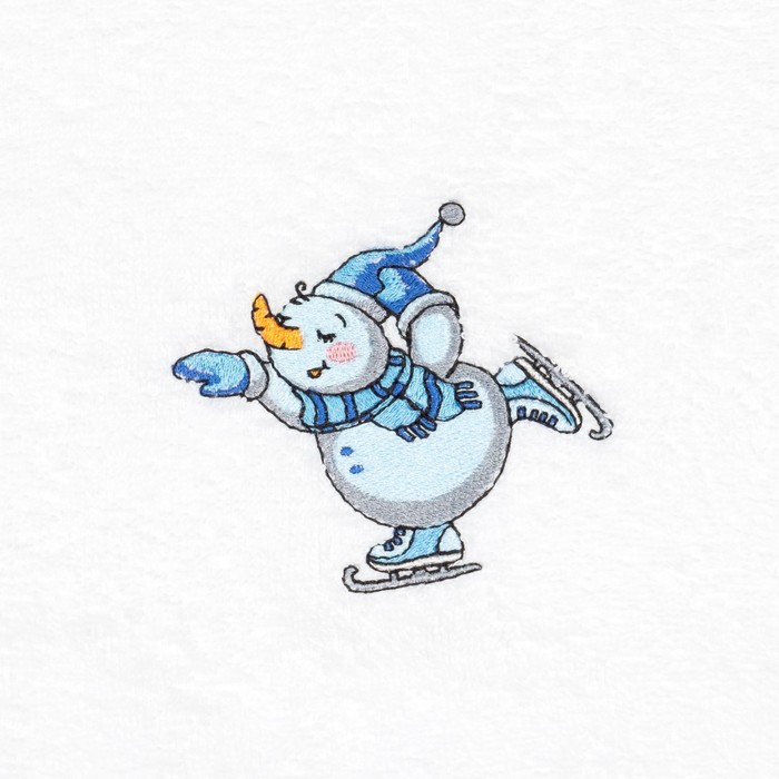 Полотенце «Экономь и Я» Снеговик 50×90 см, цвет белый, 100% хлопок, 340 г/м²